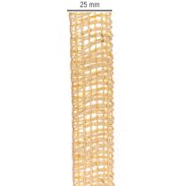 Artikel Dekoband Jute Gelb Natur 25mm x 10m für rustikale Dekoration und Bastelarbeiten