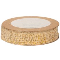 Artikel Dekoband Jute Gelb, Natur 25mm Rustikale Deko Juteband 10m