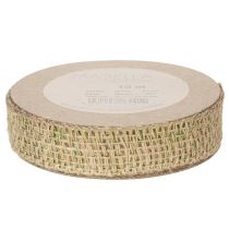 Artikel Dekoband Jute Grün, Natur 25mm Juteband zum Dekorieren 10m
