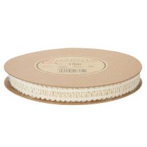 Artikel Dekoband Jute, Natürliches Geschenkband Cremeweiß 15mm 15m