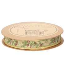 Artikel Geschenkband aus Polyester mit Olivenzweigen, 1,5 cm breit, 15 m lang, mehrfarbig