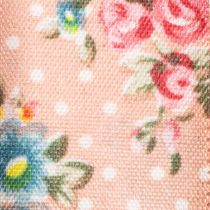 Artikel Geschenkband Polyester Blumenmuster Rosa-Blau 2,5cm x 15m für Dekoration und Bastelarbeiten