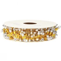 Artikel Dekoband Weihnachten Lichterkette Gold Silber B12mm L5m