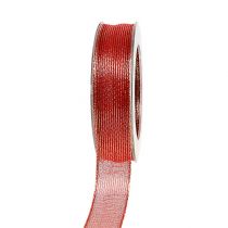Artikel Dekoband mit Lurexstreifen Rot 25mm 20m