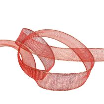 Artikel Dekoband mit Lurexstreifen Rot 25mm 20m