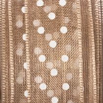 Artikel Geschenkband aus Polyester mit Punkten, Braun-Weiss, 1,5 cm x 20 m, für Dekoration und Verpackung
