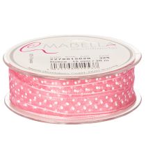 Artikel Geschenkband aus Polyester mit Punktmuster rosa, 1,5 cm x 20 m für Geschenkverpackungen und Dekoration
