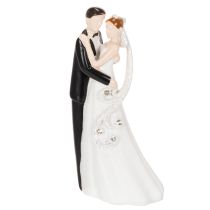Artikel Dekofigur Hochzeitspaar Polyresin 10,5cm Weiss-Schwarz für Tischdekoration