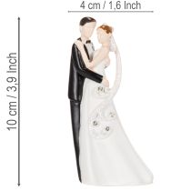 Artikel Dekofigur Hochzeitspaar Polyresin 10,5cm Weiss-Schwarz für Tischdekoration