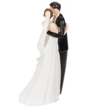 Artikel Dekofigur Hochzeitspaar Polyresin 10,5cm Weiss-Schwarz für Tischdekoration