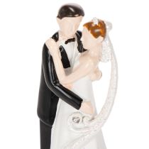 Artikel Dekofigur Hochzeitspaar Polyresin 10,5cm Weiss-Schwarz für Tischdekoration