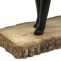 Artikel Deko Hirsch Metall Schwarz auf Holzsockel 25cm