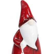 Artikel Weihnachtsmann Figur Nikolaus Rot, Weiß Keramik H20cm