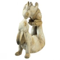 Artikel Dekofiguren Hasenmutter mit Hasenkind Grau Braun H35cm