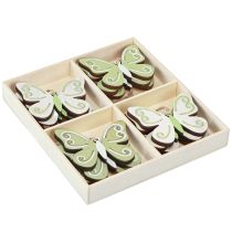 Artikel Dekohänger Schmetterling Deko Holz Natur Grün 5×6cm 12 St