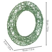 Artikel Grüner Kranz aus Metall-Drahtgeflecht 19 cm für kreative Dekorationen, 2 Stück