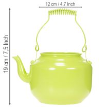 Artikel Dekorative Teekanne aus Metall, apfelgrün, Ø12 cm, Blumenvase für Innenbereich