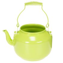 Artikel Dekorative Teekanne aus Metall, apfelgrün, Ø12 cm, Blumenvase für Innenbereich