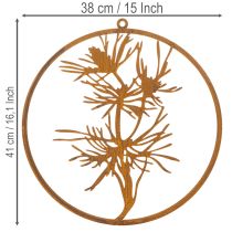 Artikel Dekoring Metall Ø38cm Edelrost Kiefernzweig Wanddeko