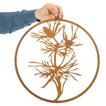 Artikel Dekoring Metall Ø38cm Edelrost Kiefernzweig Wanddeko