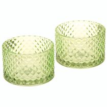 Artikel Dekoschalen Glas Ø10,5 cm Grün Retro-Design 2er Set