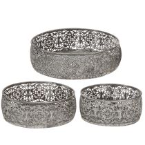 Artikel Dekoschale Metall Rund Grau Weiss Ø16/19,5/23,5cm 3er-Set für Innenbereich