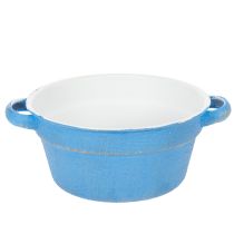Artikel Dekoschale Übertopf Blau Metall Deko Shabby Ø17cm H8,5cm