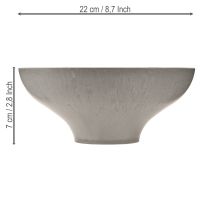 Artikel Dekoschale mit Fuß Pflanzschale rund Grau Ø19cm H8cm