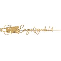Dekostecker Metall Engel Deko Engelsgeduld Gold 7cm × 50cm