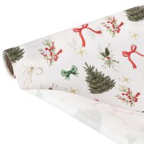 Artikel Dekostoff Weihnachten Meterware 35x120cm 2 Rollen mit Tannenbäumen und Schleifen