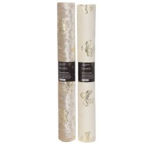 Artikel Tischläufer Schleifenmuster 35x120cm Polyester Beige Creme 2er Set