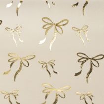 Artikel Tischband aus Polyester 120x35 cm mit goldenen Schleifenmotiven Beige Creme