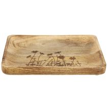 Artikel Dekotablett aus Mangoholz mit Blumenmuster 25×20 cm für Innenbereiche