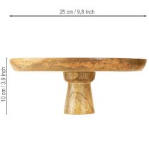Artikel Dekoteller Holz mit Fuß Tortenständer Optik Natur Ø25cm