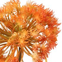 Dekozweig Künstlicher Zweig Herbstdeko 2 Blütenstände Orange 82cm