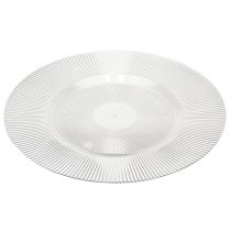 Artikel Dekoteller mit Rillen Plastikteller Kunststoffteller klar Ø33cm