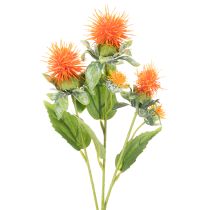 Artikel Künstliche Färberdistel orange 55cm 4 Stiele aus Kunststoff und Textil