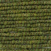 Artikel Wollkordel Grün mit Goldfaden und Draht 5 m x 5 mm für Dekoration und Basteln