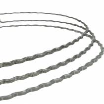 Artikel Drahtherz 25cm aus gewelltem Flachdraht in Silbergrau für Kranz- und Türdekoration, 10 Stück