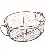 Artikel Drahtkorb Schale mit Henkeln aus Metall Braun Ø35/30/25cm 3er Set für Dekor und Aufbewahrung