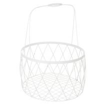 Artikel Drahtkörbe 3er-Set Weiss Metall Ø25/30/35cm mit Henkel für Dekoration
