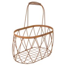 Artikel Drahtkorb Oval mit Henkel 30x37 cm und 25x32 cm Rostoptik, 2er-Set Gartendekoration