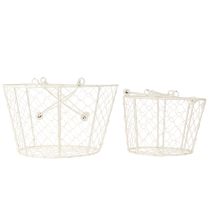 Artikel Drahtkorb Weiss 30cm – Set aus 2 Körben für Dekoration und Garten