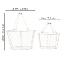 Artikel Drahtkorb Weiss 30cm – Set aus 2 Körben für Dekoration und Garten