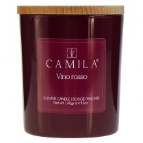 Artikel Duftkerze im Glas mit Holzdeckel Vino Rosso Ø7,5cm H8cm Rot