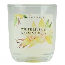 Artikel Duftkerze im Glas Vanille und weißer Moschus 3h H8,5cm