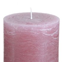 Artikel Altrosa Stumpenkerzen 70×80mm 4er-Set aus durchgefärbtem Wachs für Tisch- und Adventsdekoration