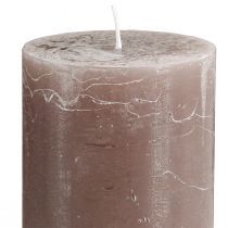 Artikel Durchgefärbte braune Stumpenkerzen 70×120 mm im 4er-Set – Zylinderkerzen für Dekoration und Innenbereich