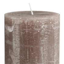 Artikel Durchgefärbte Braune Stumpenkerzen 85x200mm im 2er Set – Rustikales Design, 100h Brenndauer, Innen- und Aussendekoration