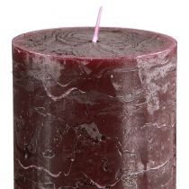 Artikel 4er Set durchgefärbte Stumpenkerzen 70x120mm Burgund – Dekoration für Wohnraum & Events